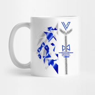 Half head of a Viking lion - Israel flag Mug